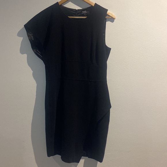 Bardot - Black Dress Asymmetrical Hem - Size 12 - Picture 2 of 10